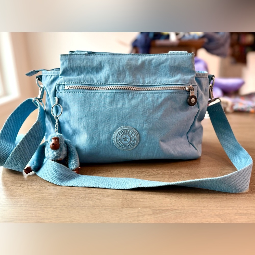 Kipling Elysian Satchel Blue Beam Shoulder Crossbody Bag - Picture 5 of 16